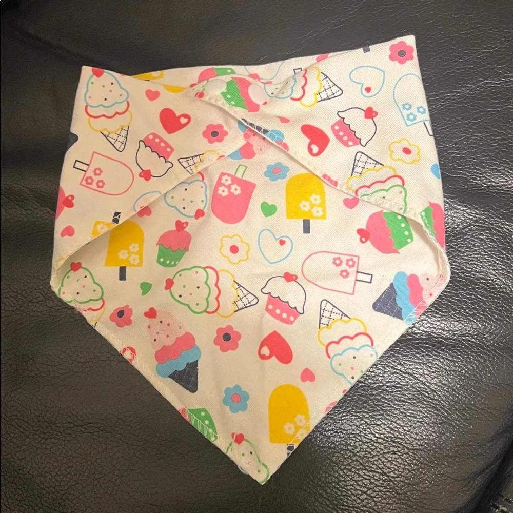 Colorful Ice Cream and Cupcake Dog Bandana